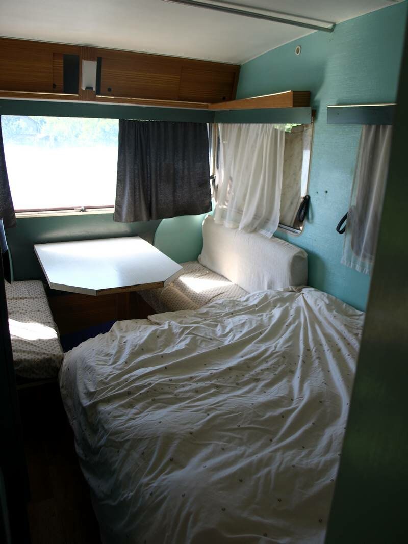Caravane lit baissé